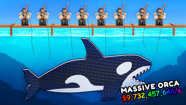 A full dock: one fisherman per slot, every line producing